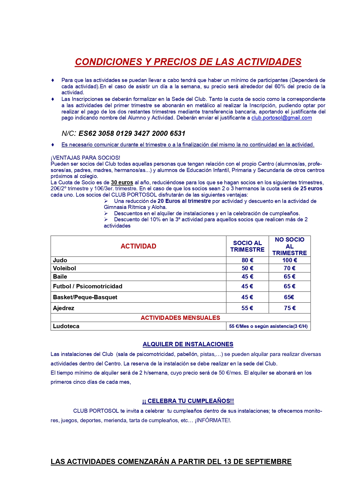 Club Portosol Condiciones y Horarios page 0002