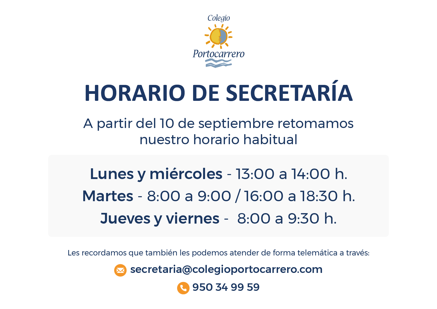 Horario secretaria